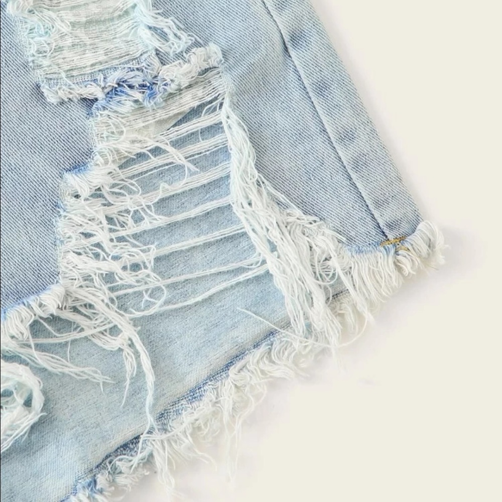Distressed High Rise Shorts - Picture 2 of 3